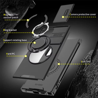 Premium Magnetic Slide Camera Protection Case for Samsung Galaxy S25 Edge, S24, S23+, S21, S22 Ultra, FE, A54, A15, A14, A05, A05S - Ultimate Defense & Style!
